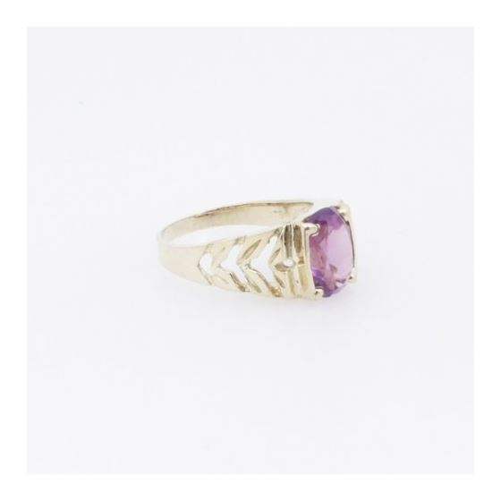 10k Yellow Gold Syntetic purple gemstone ring ajjr98 Size: 2 4