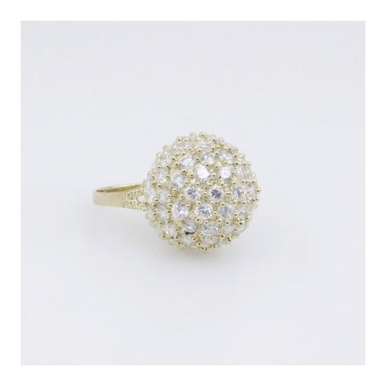 10k Yellow Gold Crystal white ball cz ring ajr22 Size: 8.25 4