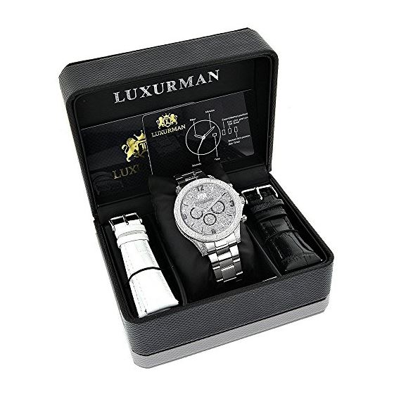 Celebrity Liberty Genuine Diamond Watch for Men 0.5ct Swiss Movt by Luxurman 4