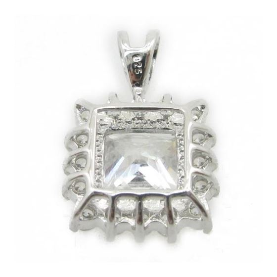 Ladies .925 Italian Sterling Silver fancy pendant with white stone Length - 20mm Width - 13mm 4