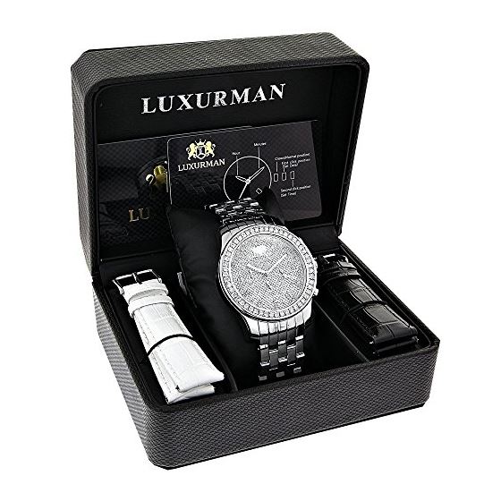 Mens Diamond Watches: LUXURMAN Diamond Watch 2.5ct Water-Resistant to 30 m 4