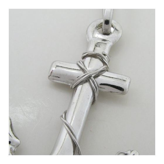 Fancy anchor silver pendant SB55 43mm tall and 26mm wide 2