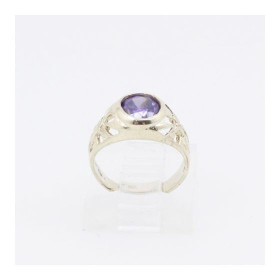 10k Yellow Gold Syntetic purple gemstone ring ajr3 Size: 1.25 2