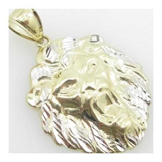 Mens 10K Yellow Gold lion head pendant Length - 1.73 inches Width - 1.14 inches 2