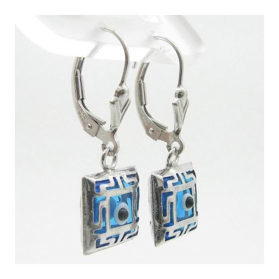 925 Sterling Silver evil eye dangle earrings 2