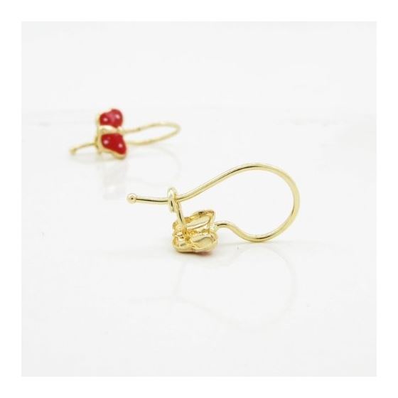 14K Yellow gold Butterfly hoop earrings for Children/Kids web72 4