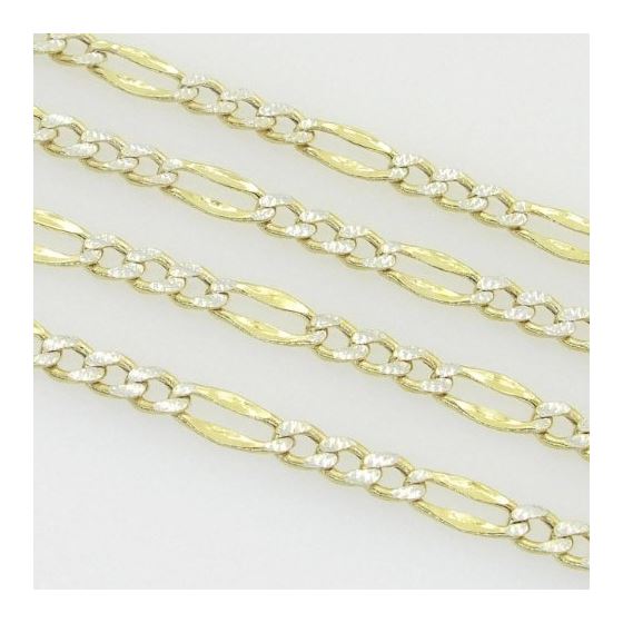 10K Yellow Gold diamond cut figaro chain GC117 4