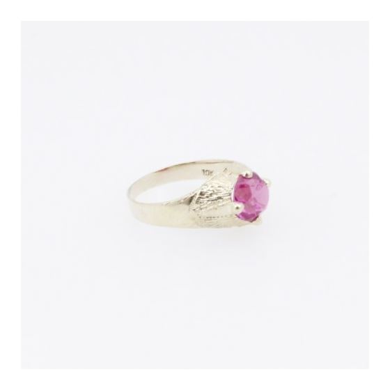 10k Yellow Gold Syntetic red gemstone ring ajjr30 Size: 2.25 4