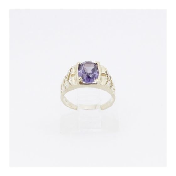 10k Yellow Gold Syntetic purple gemstone ring ajr21 Size: 2.25 2