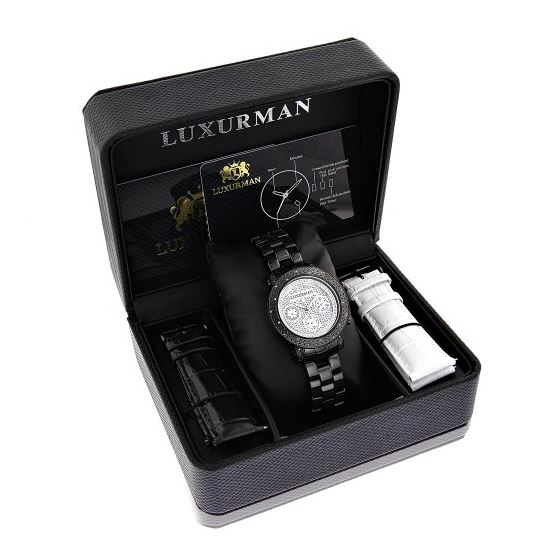 Iced Out Watches: Black Diamond LUXURMAN Watch 2-4