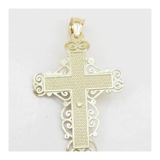 Mens 10k Yellow gold Fancy jesus cross pendant GCHA12 4