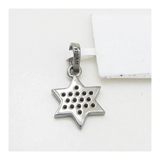 Womens Black star of david black cz pendant Silver38 4