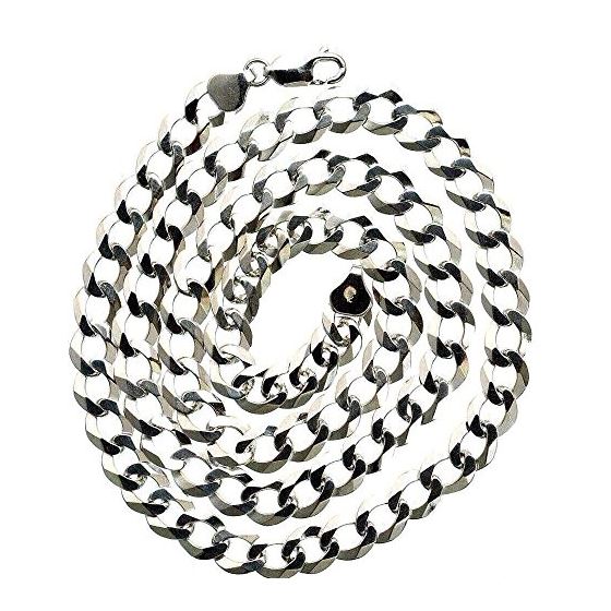10K WHITE Gold SOLID ITALY CUBAN Chain - 24 Inches Long 8MM Wide 2