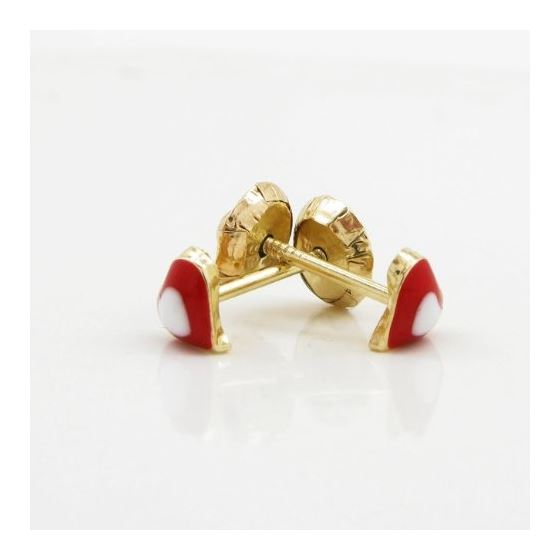 14K Yellow gold Simple heart stud earrings for Children/Kids web144 4