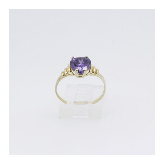 10k Yellow Gold Syntetic purple gemstone ring ajr3 Size: 7.75 2