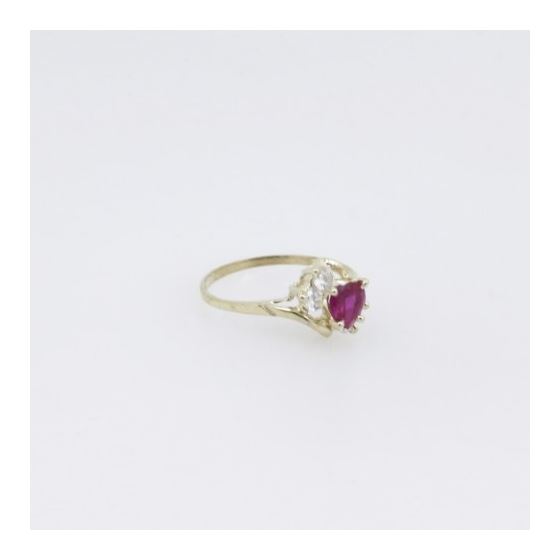 10k Yellow Gold Syntetic red gemstone ring ajr61 Size: 7.75 4