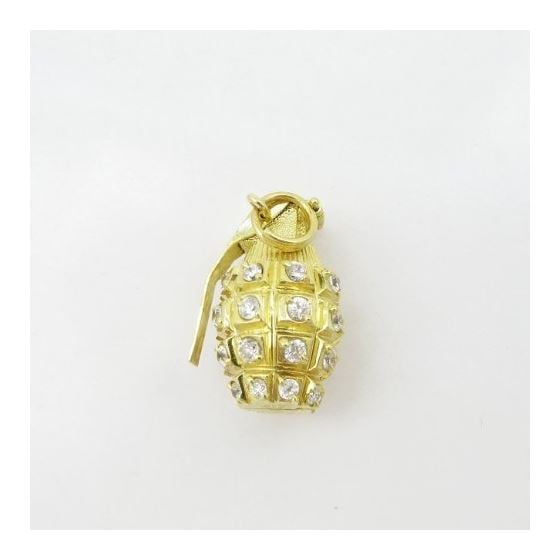 Mens 10k Yellow gold Yellow gold small hand grenade charm EGP13 4