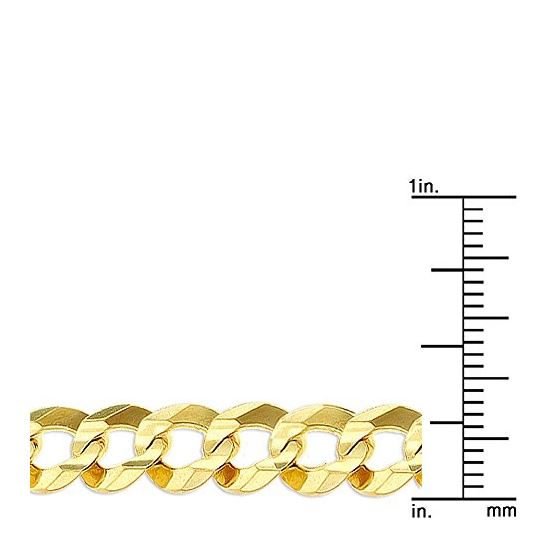 "10K Yellow Gold 8.2mm wide 22"" long Comfort Curb Cuban Italy Chain Necklace with Lobster Clasp 4"