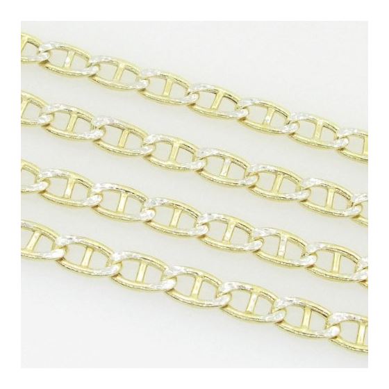 10K Yellow Gold diamond cut mariner chain GC111 4