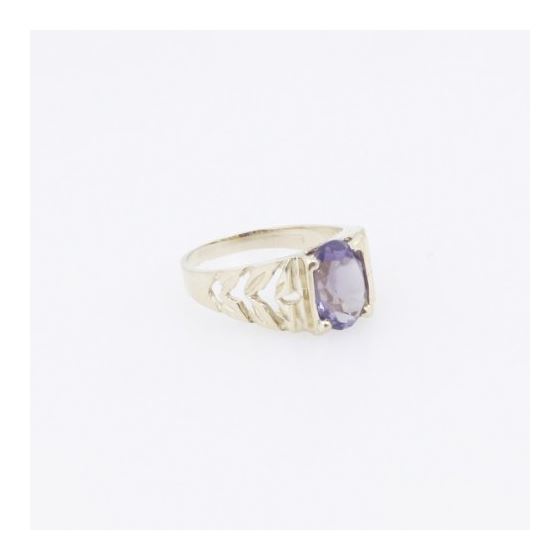 10k Yellow Gold Syntetic purple gemstone ring ajr21 Size: 2.25 4