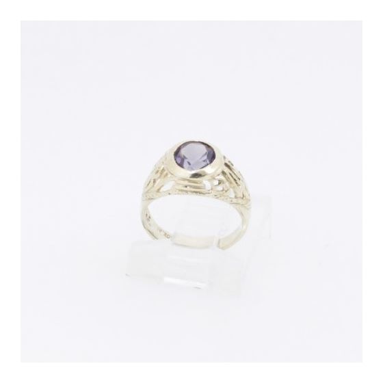 10k Yellow Gold Syntetic purple gemstone ring ajjr62 Size: 2.25 2