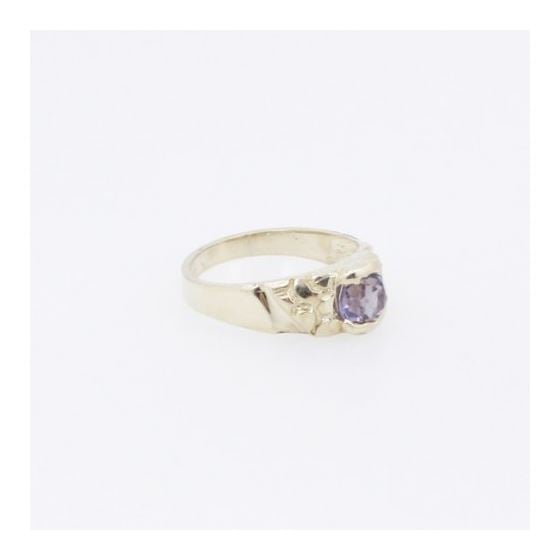 10k Yellow Gold Syntetic purple gemstone ring ajjr85 Size: 3 4