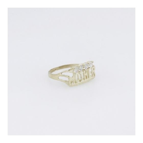 10k Yellow Gold Syntetic white mother gemstone ring ajr20 Size: 7.5 4