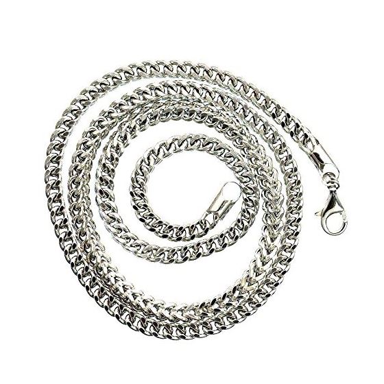 10K WHITE Gold HOLLOW FRANCO Chain - 24 Inches Long 4.5MM Wide 2