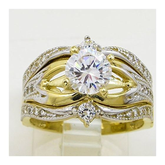 10K Yellow Gold womens wedding band engagement ring ASVJ63 2