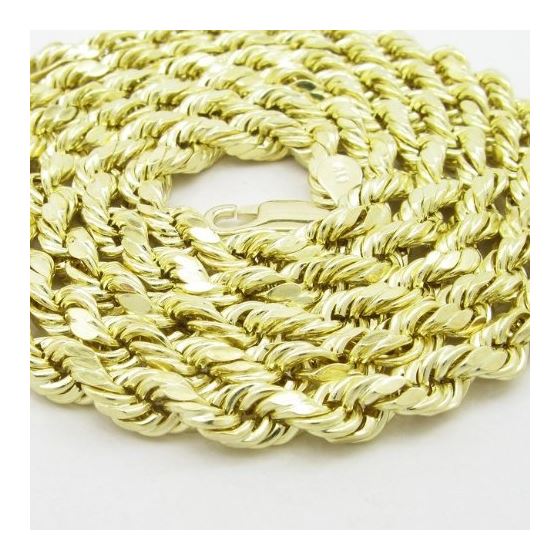"Mens 10k Yellow Gold rope chain ELNC21 26"" long and 5mm wide 2"