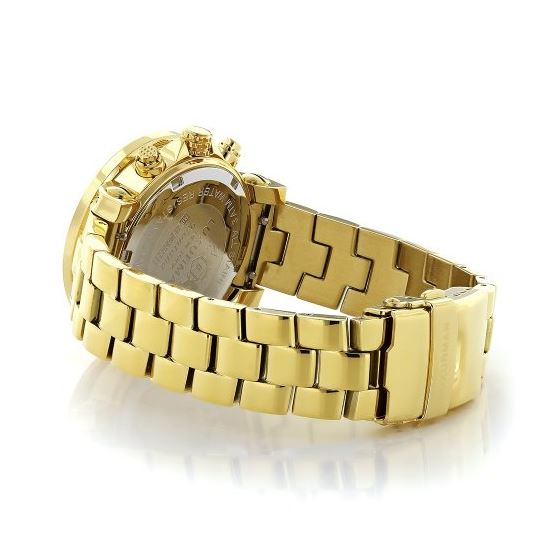 Luxurman Ladies Diamond Watch 0.3ct Yellow Gold Plated Interchangeable Straps 2