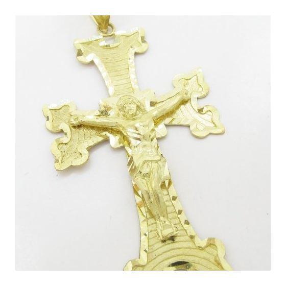 Mens 10k Yellow gold Jesus crucifix charm EGP72 2