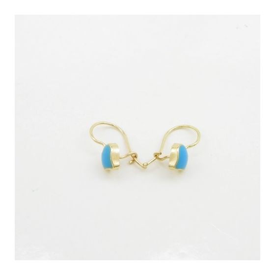 14K Yellow gold Simple heart hoop earrings for Children/Kids web67 2