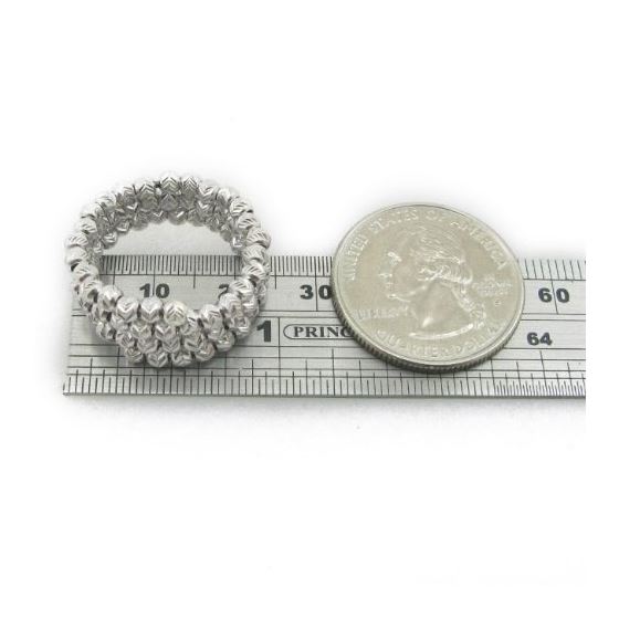 Ladies .925 Italian Sterling Silver white moon cut ring 8 4