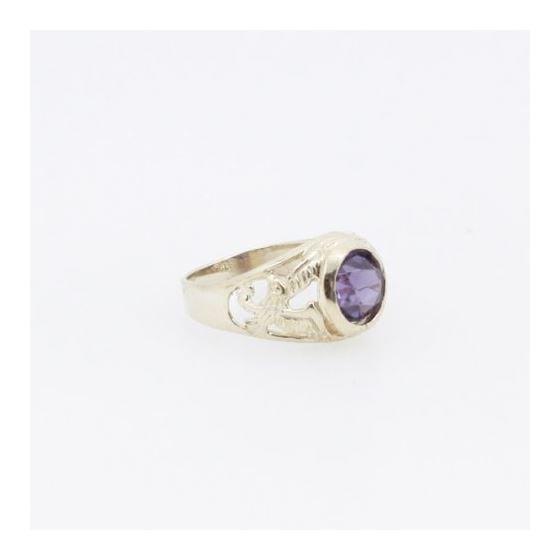 10k Yellow Gold Syntetic purple gemstone ring ajjr94 Size: 2 4