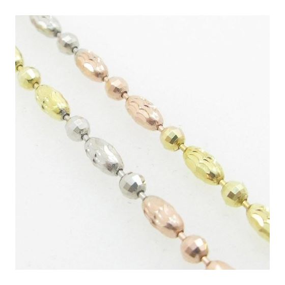 Ladies .925 Italian Sterling Silver Tri Color Ball Bar Link Chain Length - 16 inches Width - 2.5mm 4