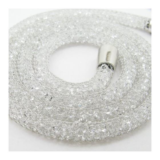 Womens Sterling silver White chain with crystal inside 2