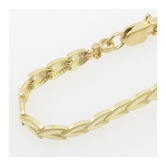 Women 10k Yellow Gold link vintage style bracelet 7.25 inches long and 10mm wide 2