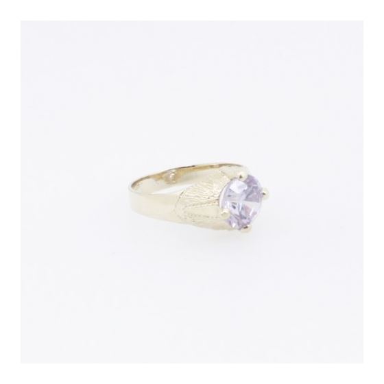 10k Yellow Gold Syntetic white gemstone ring ajjr71 Size: 2 4