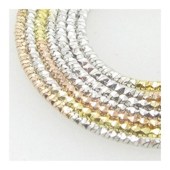 Ladies .925 Italian Sterling Silver Tri Color Snake Link Chain Length - 16 inches Width - 1mm 2