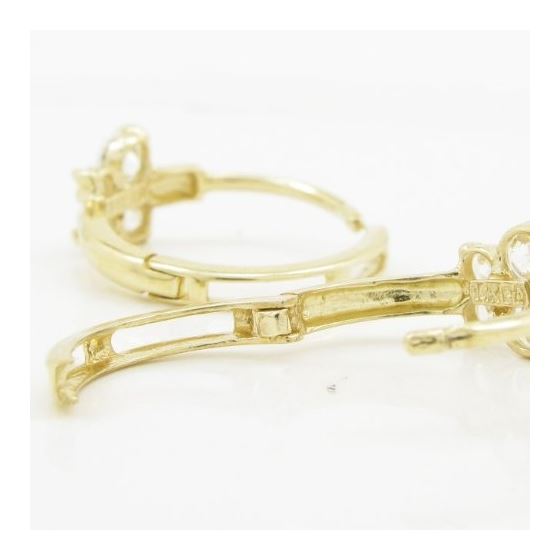 14K Yellow gold Butterfly cz hoop earrings for Children/Kids web327 4