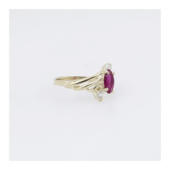 10k Yellow Gold Syntetic red gemstone ring ajr49 Size: 6.75 4