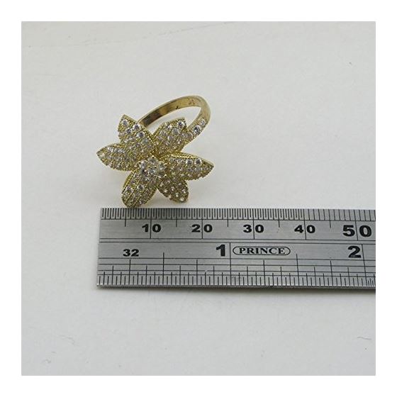 10K Yellow Gold womens flower ring ASVJ20 4