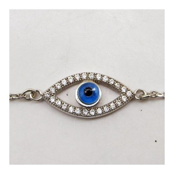 Womens Sterling silver Blue evil eye pendant necklace 2