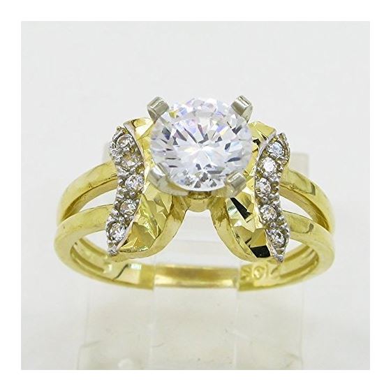 10K Yellow Gold womens wedding band engagement ring ASVJ56 2