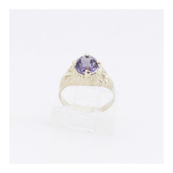 10k Yellow Gold Syntetic purple gemstone ring ajjr78 Size: 2.25 2