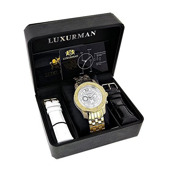 Mens Diamond Watches: Raptor Yellow Gold Plated-4