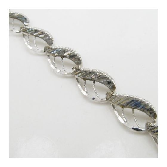 Women silver fancy link bracelet SB3 7.25 inches long and 9mm wide 2