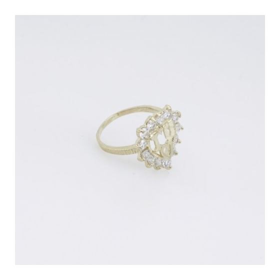 10k Yellow Gold Syntetic white gemstone ring ajr1 Size: 7.25 4