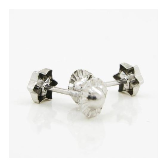 14K White gold Star cz stud earrings for Children/Kids web193 4